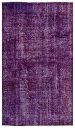 Purple Over Dyed Vintage Rug 4'0'' x 7'1'' ft 123 x 216 cm