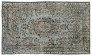 Gray Over Dyed Vintage Rug 5'4'' x 8'7'' ft 163 x 262 cm
