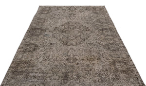 Gray Over Dyed Vintage Rug 5'4'' x 9'2'' ft 163 x 279 cm