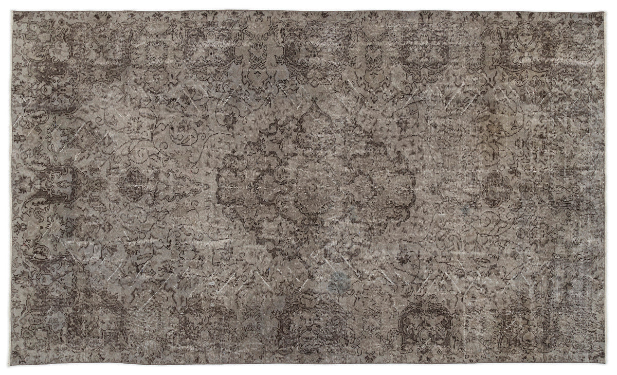 Gray Over Dyed Vintage Rug 5&#39;4&#39;&#39; x 9&#39;2&#39;&#39; ft 163 x 279 cm
