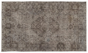Gray Over Dyed Vintage Rug 5'4'' x 9'2'' ft 163 x 279 cm