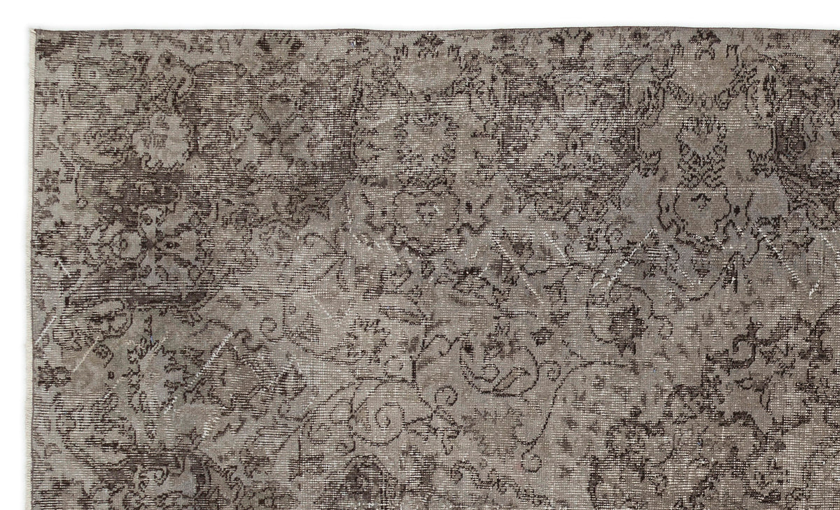 Gray Over Dyed Vintage Rug 5&#39;4&#39;&#39; x 9&#39;2&#39;&#39; ft 163 x 279 cm