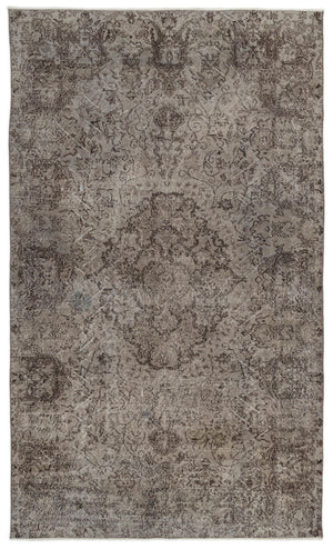 Gray Over Dyed Vintage Rug 5'4'' x 9'2'' ft 163 x 279 cm