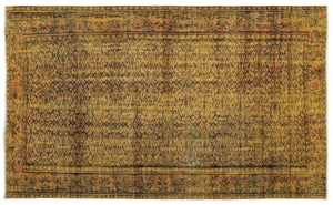 Yellow Over Dyed Vintage Rug 5'3'' x 8'6'' ft 160 x 260 cm