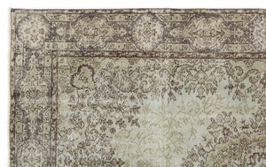 Green Over Dyed Vintage Rug 5'3'' x 8'4'' ft 161 x 253 cm