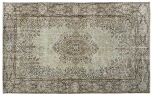 Green Over Dyed Vintage Rug 5'3'' x 8'4'' ft 161 x 253 cm