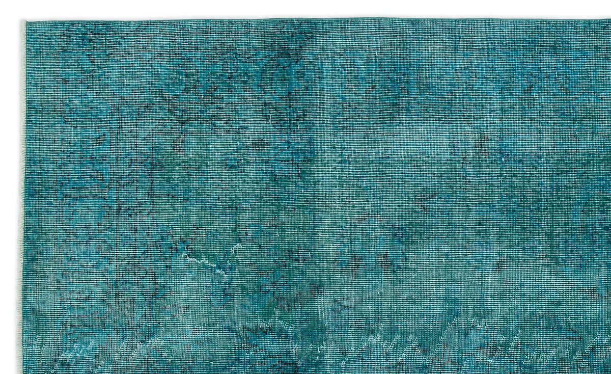Turquoise Over Dyed Vintage Rug 5&#39;3&#39;&#39; x 8&#39;10&#39;&#39; ft 161 x 268 cm