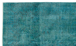 Turquoise Over Dyed Vintage Rug 5'3'' x 8'10'' ft 161 x 268 cm