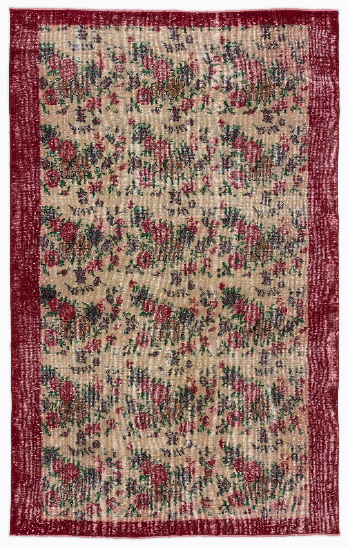 Retro Over Dyed Vintage Rug 5&#39;3&#39;&#39; x 8&#39;5&#39;&#39; ft 161 x 256 cm