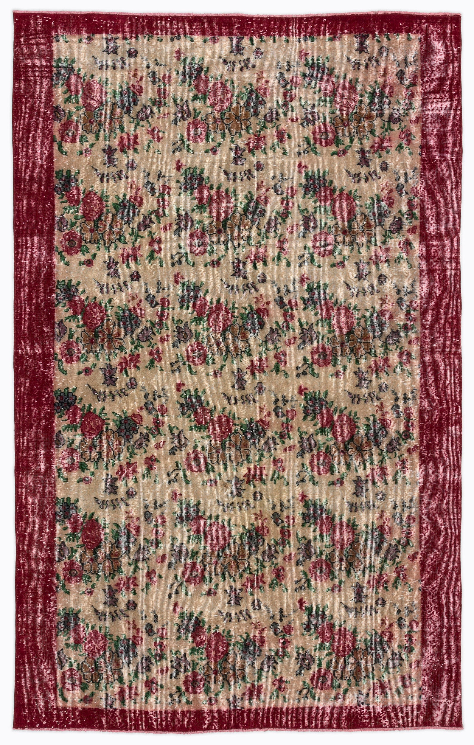 Retro Over Dyed Vintage Rug 5'3'' x 8'5'' ft 161 x 256 cm