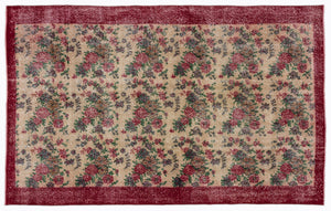Retro Over Dyed Vintage Rug 5'3'' x 8'5'' ft 161 x 256 cm