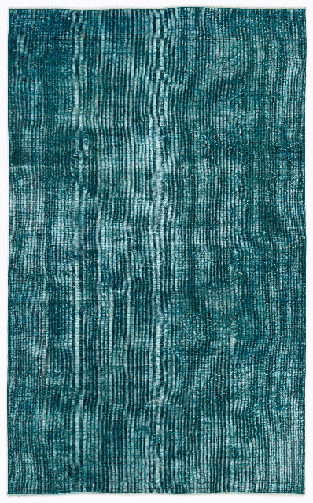 Turquoise  Over Dyed Vintage Rug 5'9'' x 9'4'' ft 175 x 284 cm