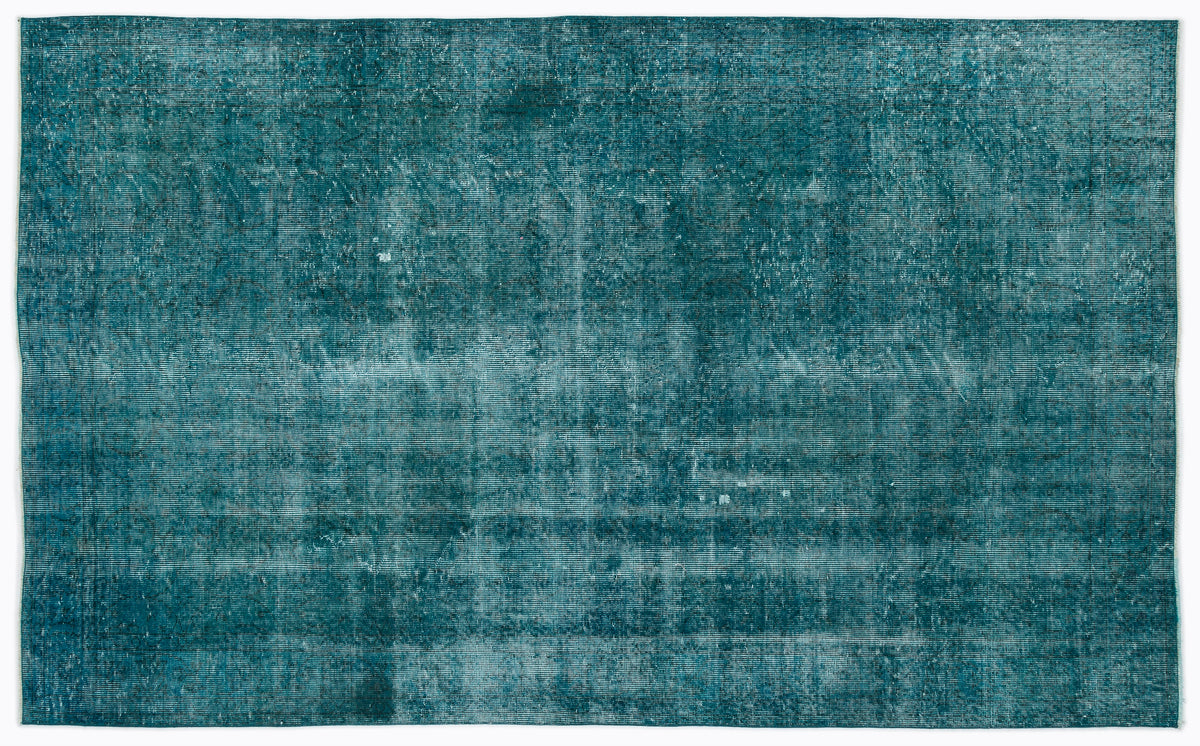 Stone Blue Over Dyed Vintage Rug 5'9'' x 9'4'' ft 175 x 284 cm - Unique ...