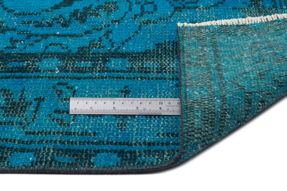 Traditional Design Blue Over Dyed Vintage Rug 5&#39;2&#39;&#39; x 8&#39;6&#39;&#39; ft 158 x 260 cm