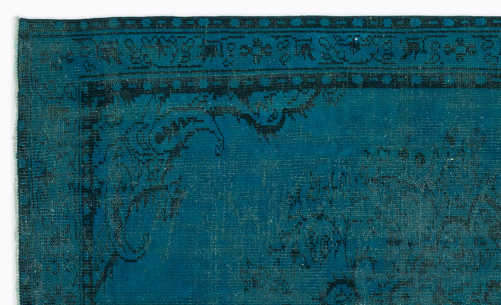 Traditional Design Blue Over Dyed Vintage Rug 5'2'' x 8'6'' ft 158 x 260 cm