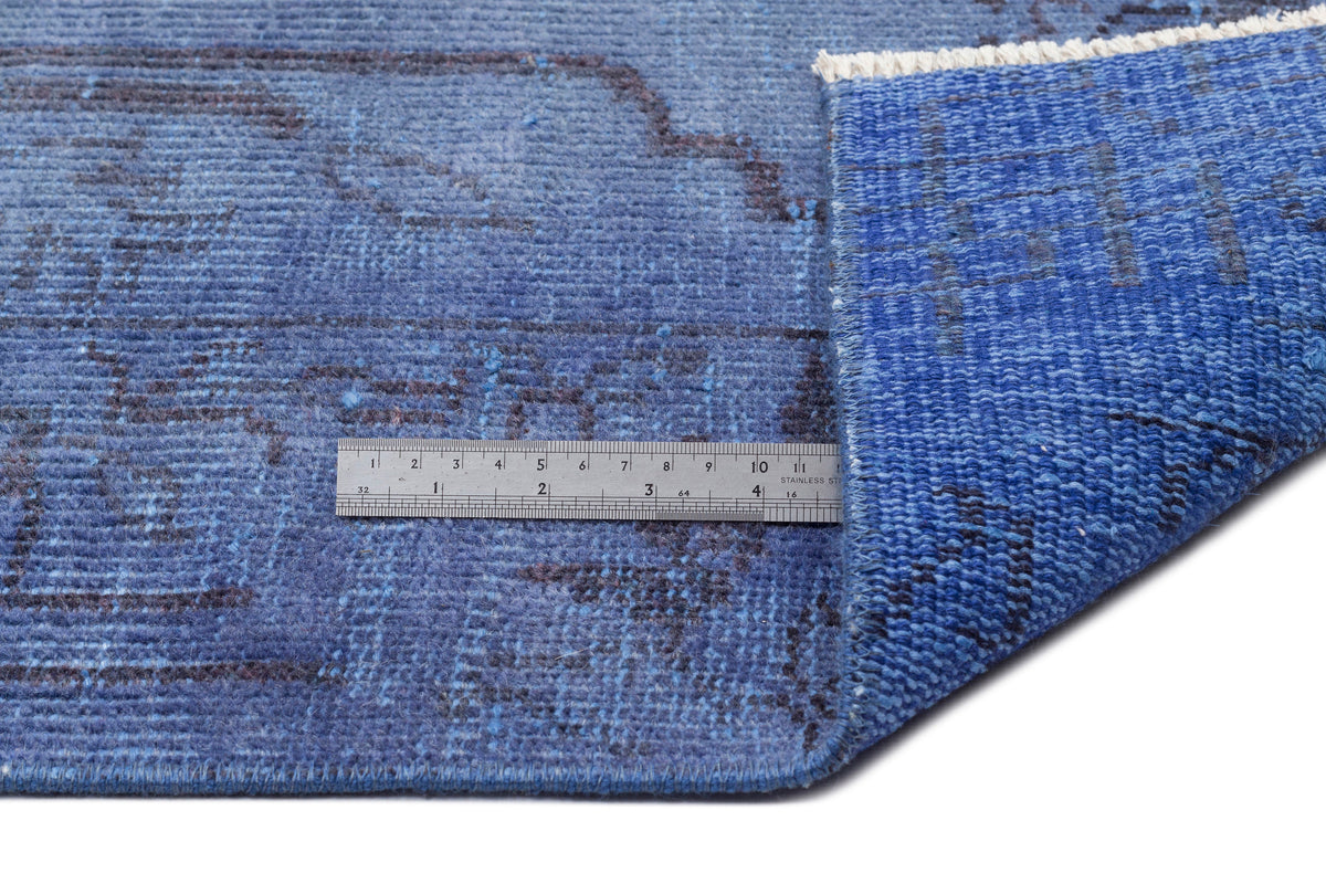 Traditional Design Blue Over Dyed Vintage Rug 5&#39;3&#39;&#39; x 8&#39;8&#39;&#39; ft 160 x 265 cm