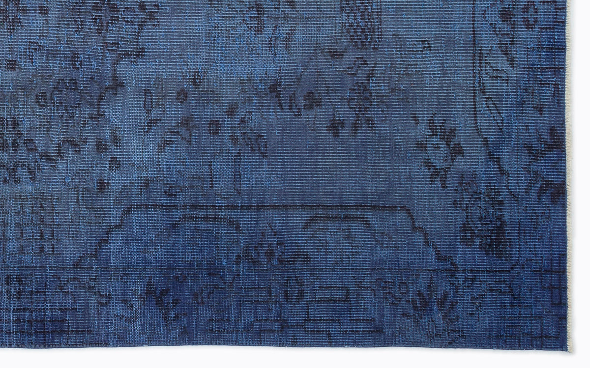 Traditional Design Blue Over Dyed Vintage Rug 5&#39;3&#39;&#39; x 8&#39;8&#39;&#39; ft 160 x 265 cm
