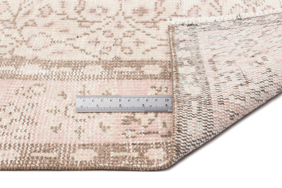 Beige Over Dyed Vintage Rug 5&#39;3&#39;&#39; x 8&#39;8&#39;&#39; ft 160 x 265 cm