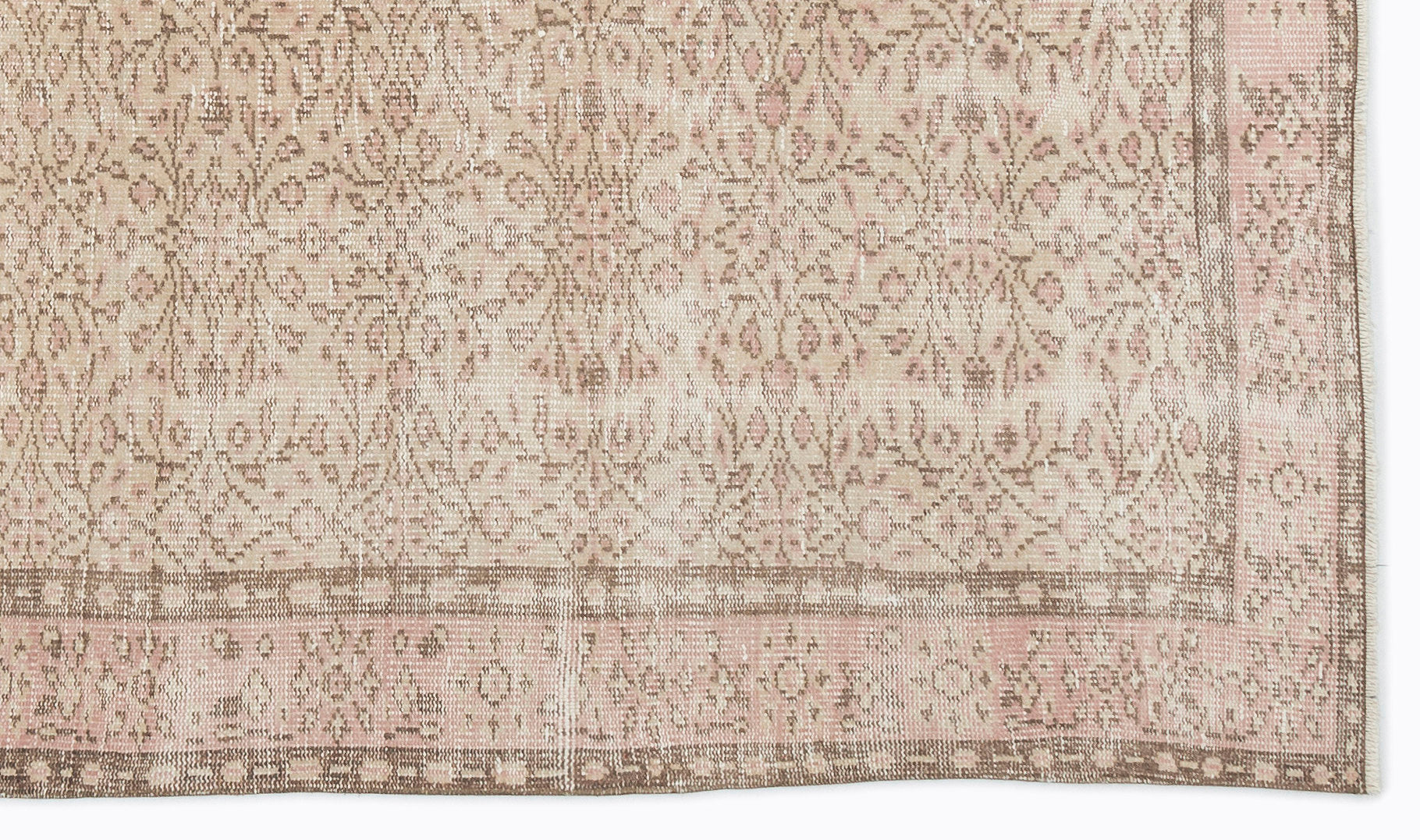 Beige Over Dyed Vintage Rug 5'3'' x 8'8'' ft 160 x 265 cm