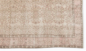 Beige Over Dyed Vintage Rug 5'3'' x 8'8'' ft 160 x 265 cm