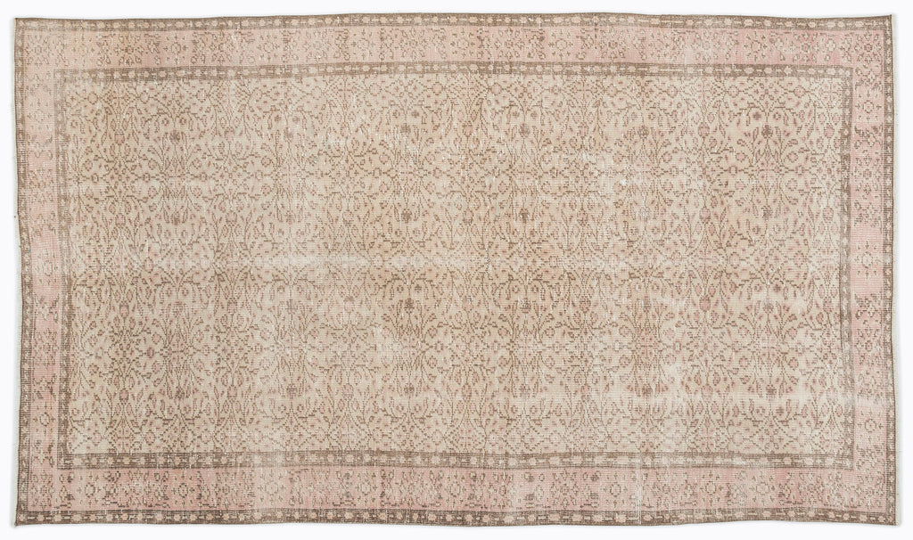 Beige Over Dyed Vintage Rug 5'3'' x 8'8'' ft 160 x 265 cm