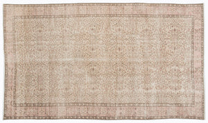 Beige Over Dyed Vintage Rug 5'3'' x 8'8'' ft 160 x 265 cm