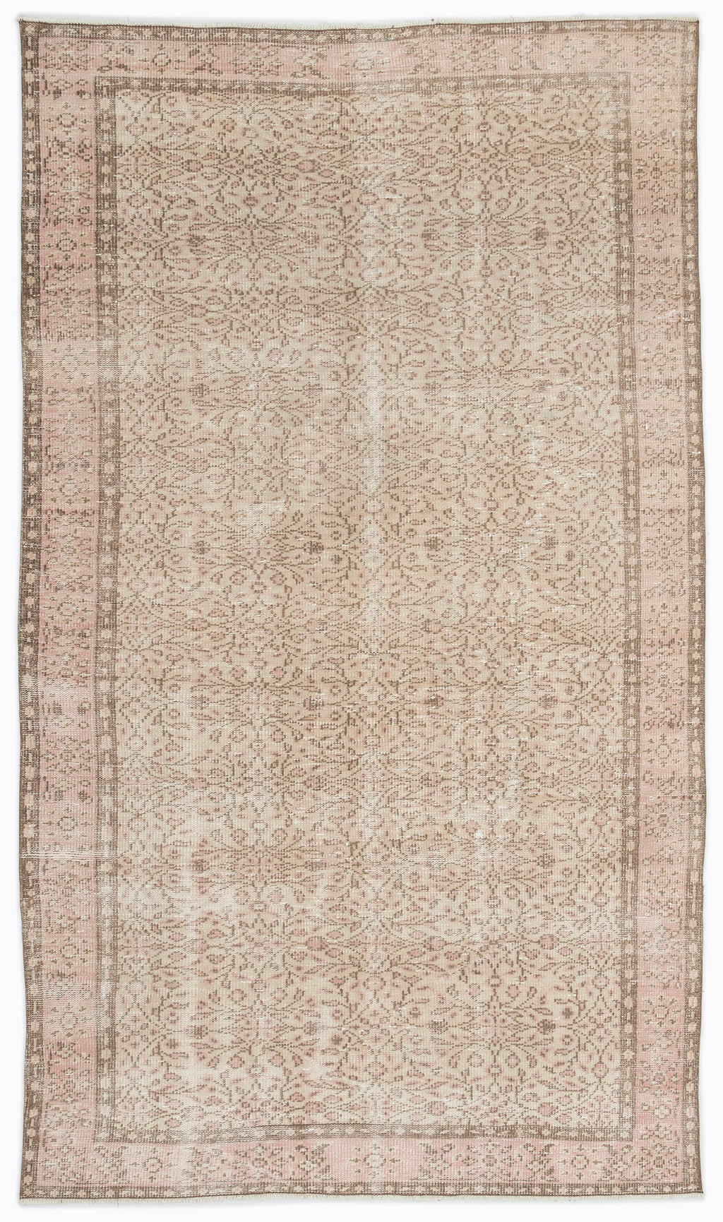 Beige Over Dyed Vintage Rug 5'3'' x 8'8'' ft 160 x 265 cm