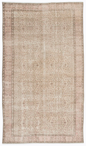 Beige Over Dyed Vintage Rug 5'3'' x 8'8'' ft 160 x 265 cm