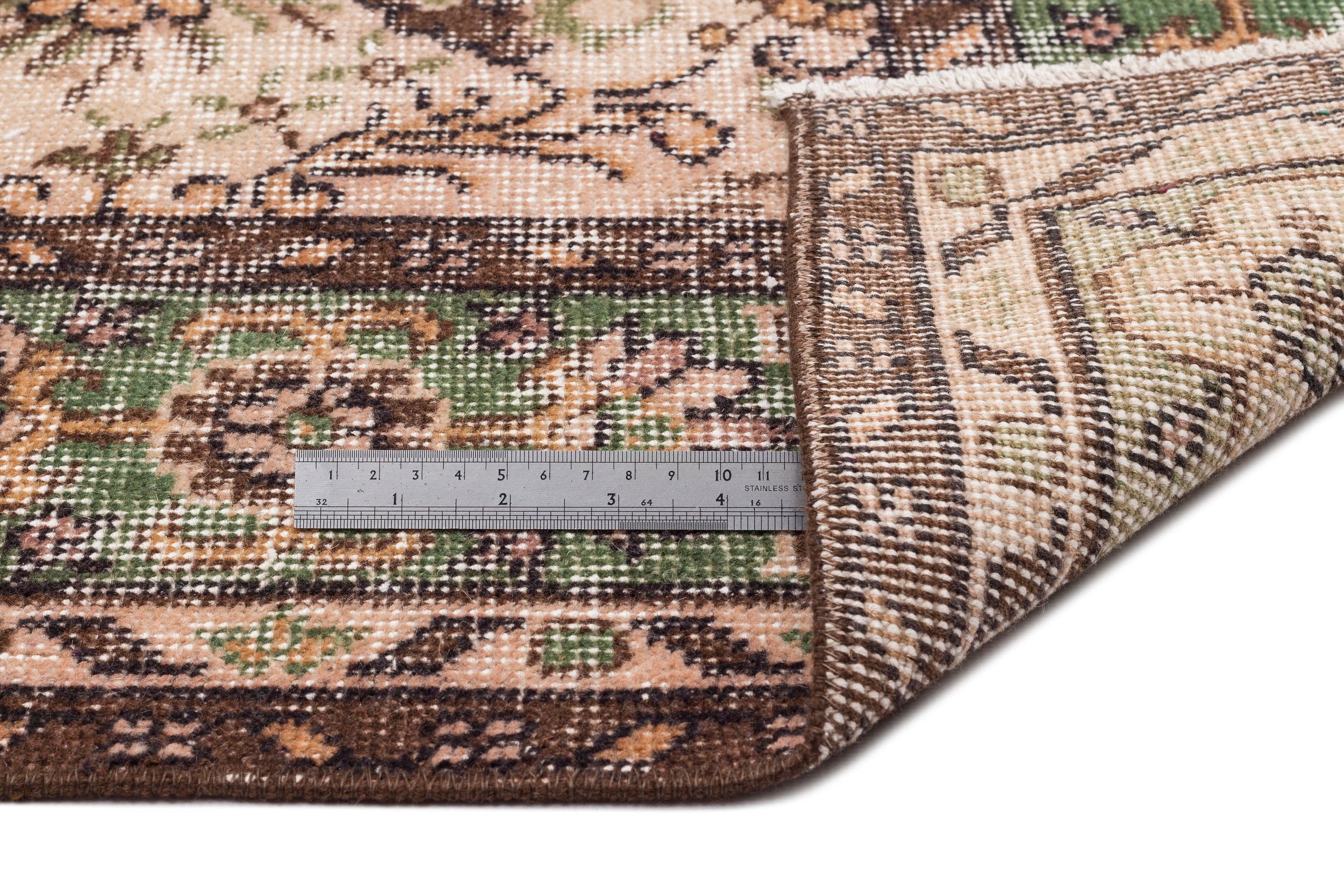 Naturel Over Dyed Vintage Rug 5'8'' x 9'7'' ft 172 x 293 cm