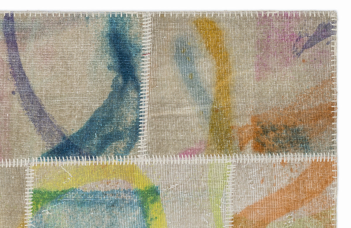 Retro Over Dyed Patchwork Unique Rug 3&#39;11&#39;&#39; x 5&#39;11&#39;&#39; ft 120 x 180 cm