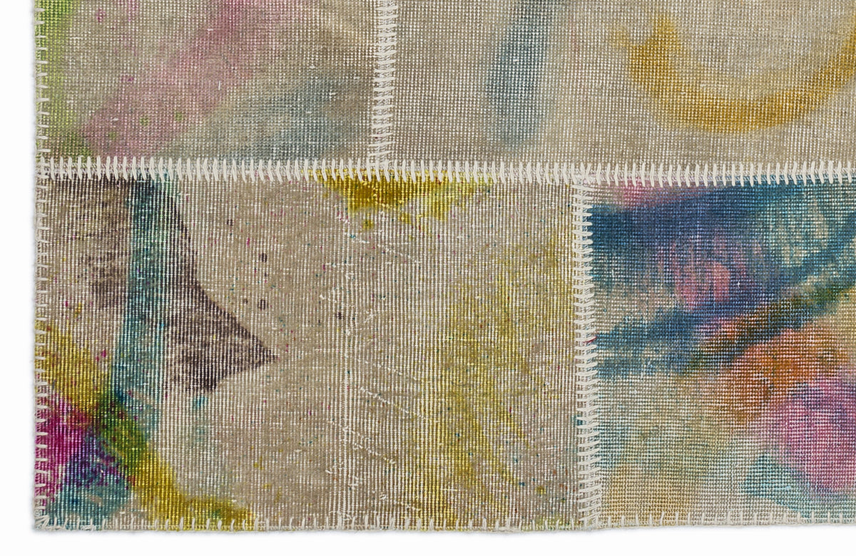Retro Over Dyed Patchwork Unique Rug 3&#39;11&#39;&#39; x 5&#39;11&#39;&#39; ft 120 x 180 cm