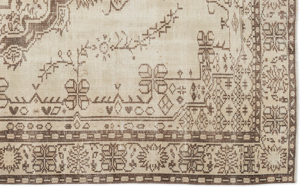 Beige Over Dyed Vintage Rug 6&#39;0&#39;&#39; x 9&#39;6&#39;&#39; ft 184 x 290 cm