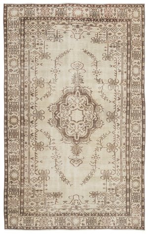Beige Over Dyed Vintage Rug 6'0'' x 9'6'' ft 184 x 290 cm