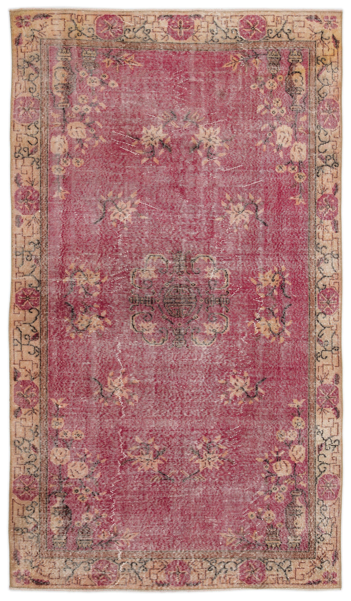 Naturel Over Dyed Vintage Rug 5'4'' x 9'6'' ft 162 x 289 cm