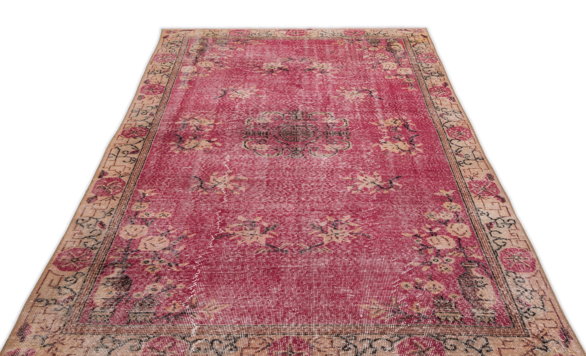 Naturel Over Dyed Vintage Rug 5&#39;4&#39;&#39; x 9&#39;6&#39;&#39; ft 162 x 289 cm