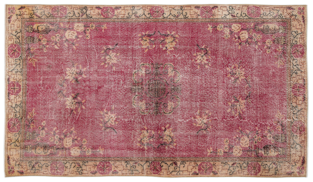 Naturel Over Dyed Vintage Rug 5&#39;4&#39;&#39; x 9&#39;6&#39;&#39; ft 162 x 289 cm