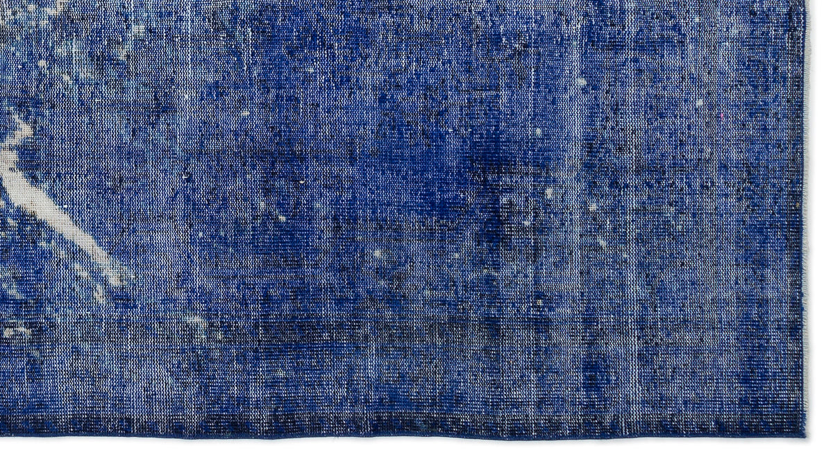 Blue Over Dyed Vintage Rug 5&#39;2&#39;&#39; x 9&#39;7&#39;&#39; ft 157 x 292 cm