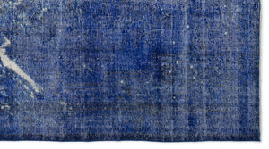 Blue Over Dyed Vintage Rug 5'2'' x 9'7'' ft 157 x 292 cm