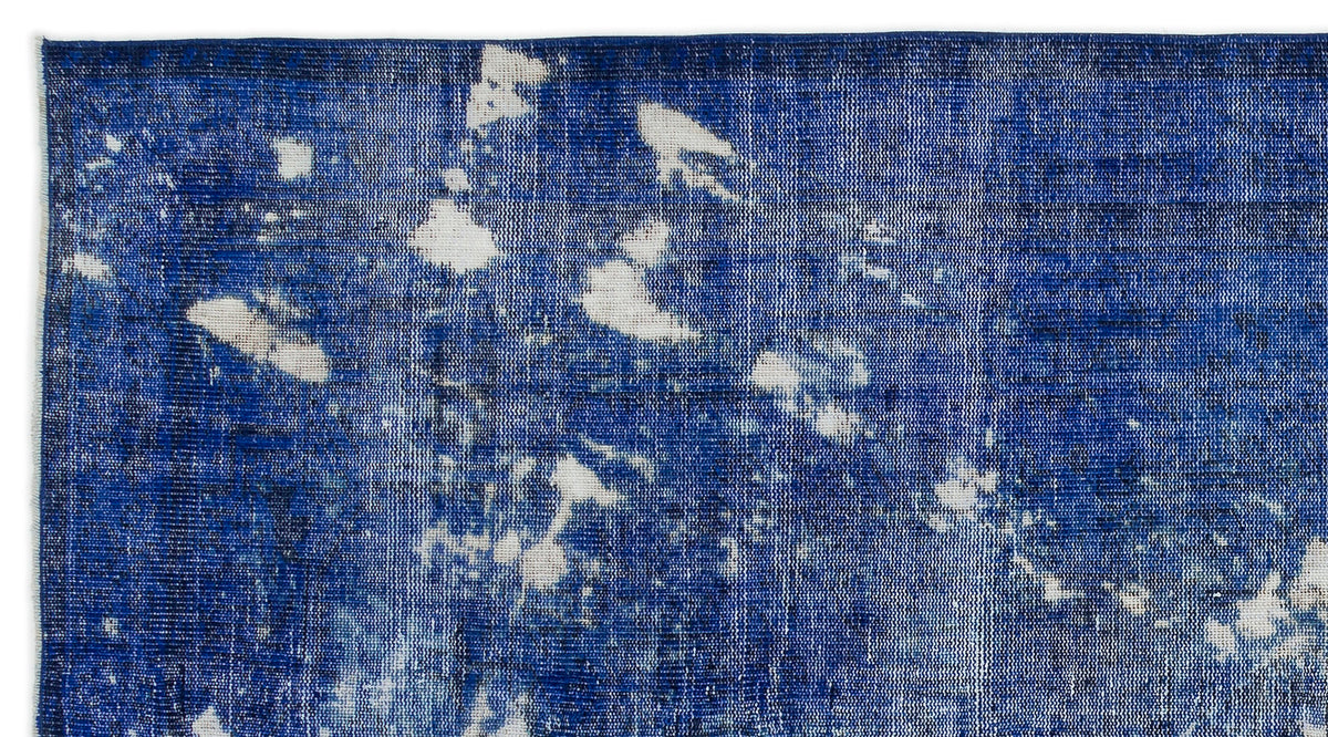 Blue Over Dyed Vintage Rug 5&#39;2&#39;&#39; x 9&#39;7&#39;&#39; ft 157 x 292 cm