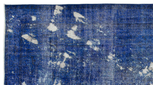 Blue Over Dyed Vintage Rug 5'2'' x 9'7'' ft 157 x 292 cm