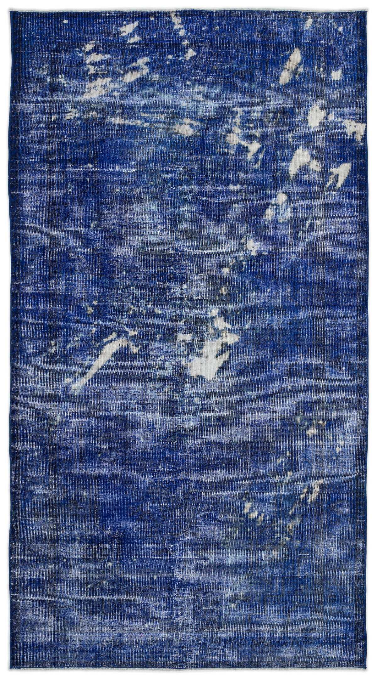 Blue Over Dyed Vintage Rug 5&#39;2&#39;&#39; x 9&#39;7&#39;&#39; ft 157 x 292 cm
