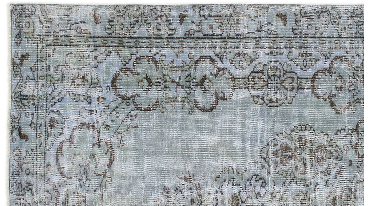 Traditional Design Stone Blue Over Dyed Vintage Rug 5&#39;5&#39;&#39; x 8&#39;11&#39;&#39; ft 166 x 273 cm