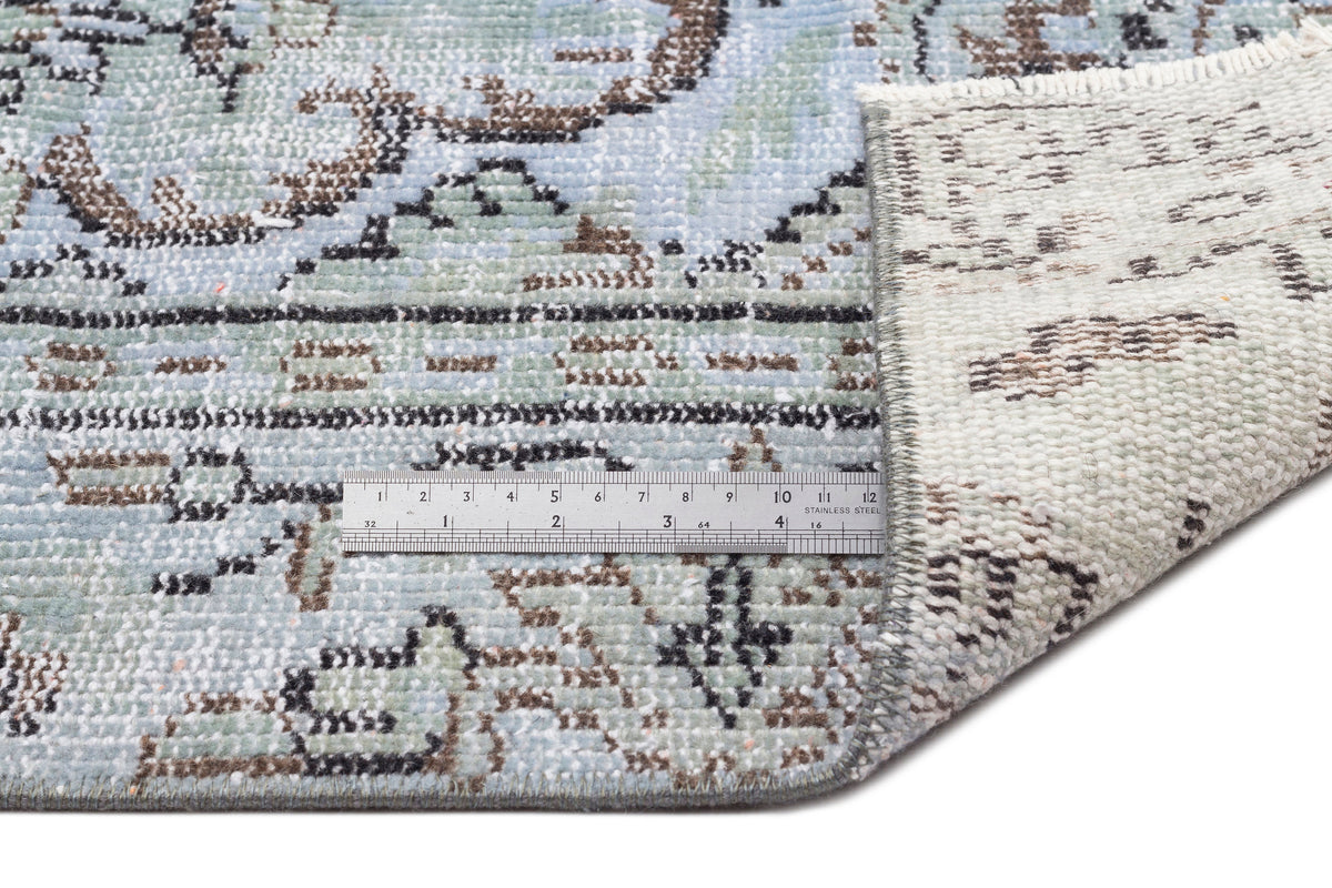 Traditional Design Stone Blue Over Dyed Vintage Rug 5&#39;5&#39;&#39; x 8&#39;11&#39;&#39; ft 166 x 273 cm