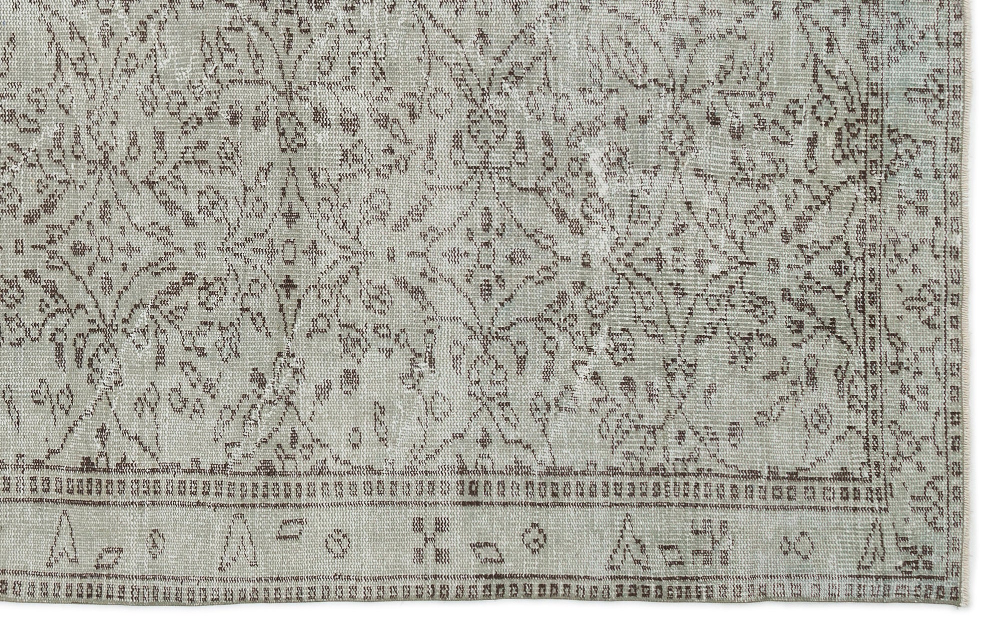 Green Over Dyed Vintage Rug 5'11'' x 9'7'' ft 180 x 293 cm