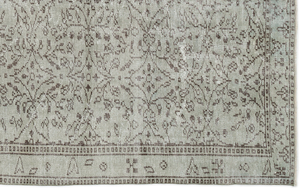 Green Over Dyed Vintage Rug 5&#39;11&#39;&#39; x 9&#39;7&#39;&#39; ft 180 x 293 cm