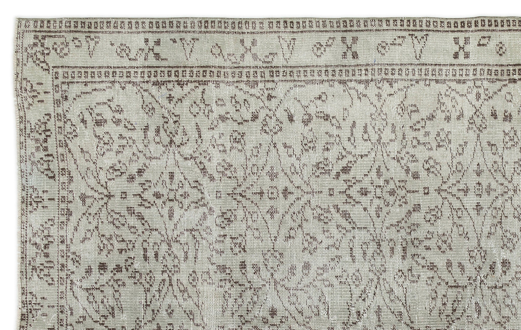 Green Over Dyed Vintage Rug 5'11'' x 9'7'' ft 180 x 293 cm