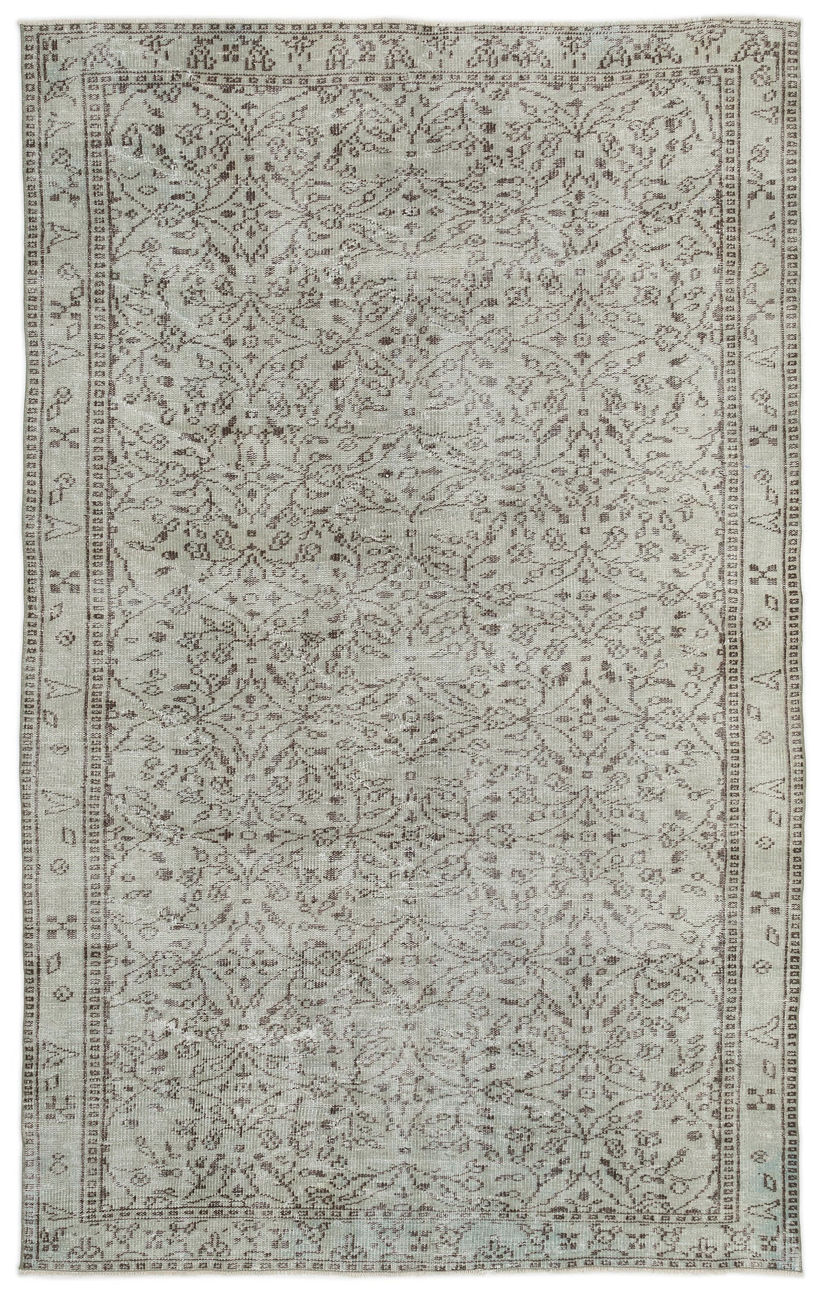 Green Over Dyed Vintage Rug 5&#39;11&#39;&#39; x 9&#39;7&#39;&#39; ft 180 x 293 cm