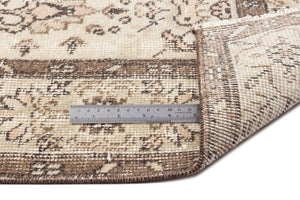 Beige Over Dyed Vintage Rug 5'9'' x 9'1'' ft 174 x 278 cm