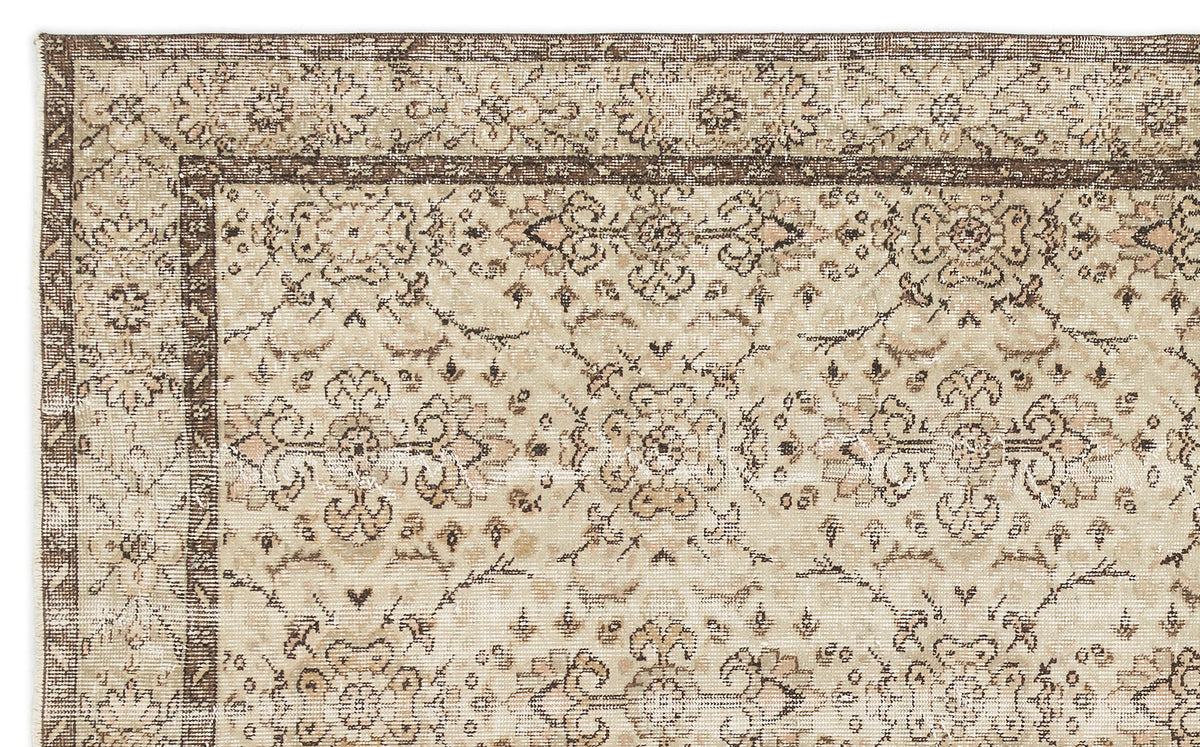 Beige Over Dyed Vintage Rug 5&#39;9&#39;&#39; x 9&#39;1&#39;&#39; ft 174 x 278 cm