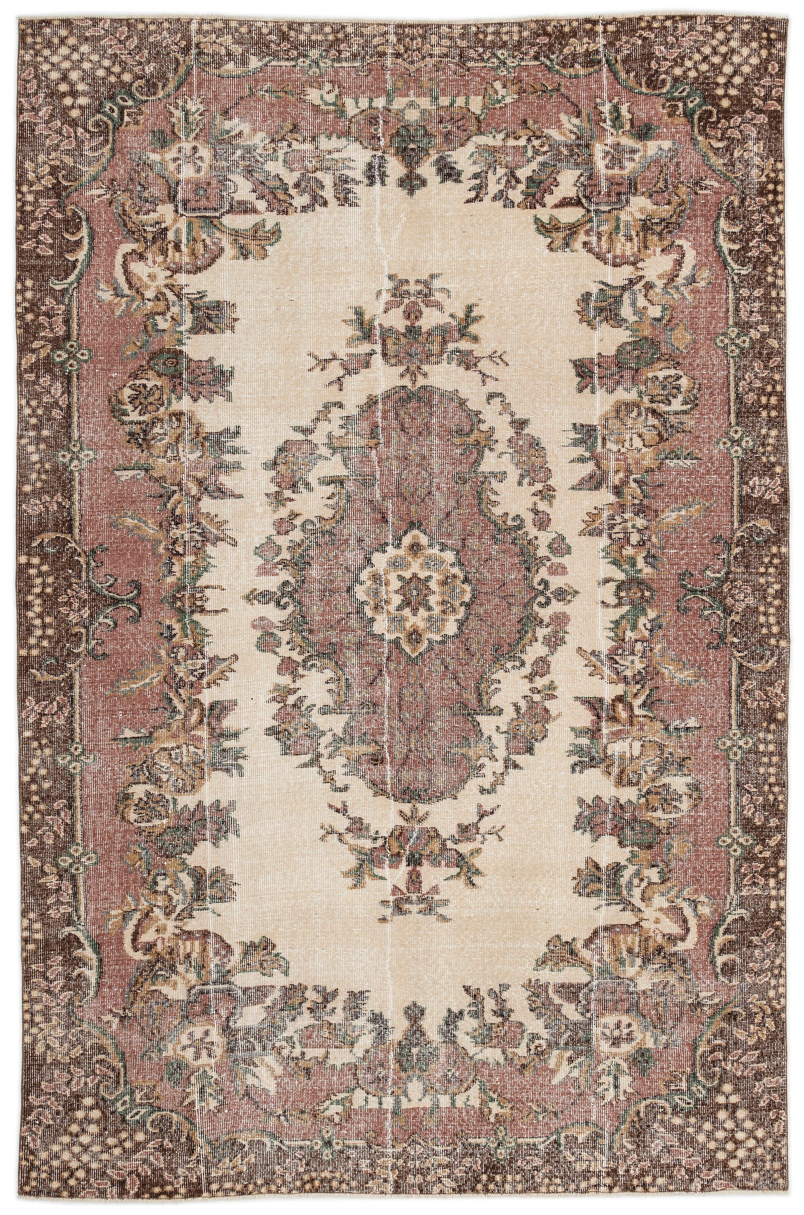 Naturel Over Dyed Vintage Rug 6'6'' x 9'9'' ft 199 x 297 cm